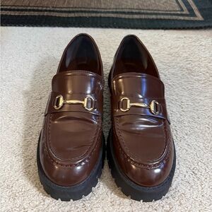 Amazon Women's Brown Loafers with Gold Detail